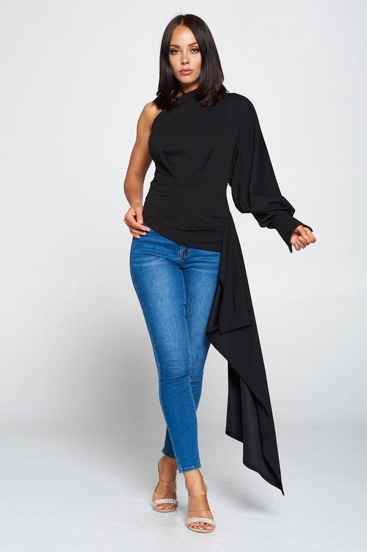 Thea asymmetrical drape top