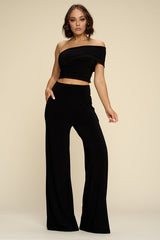 Off-shoulder broekset van Lea-Lise