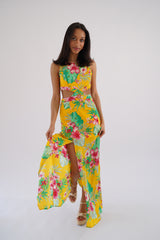 Alicante exotische print maxi-zonnejurk