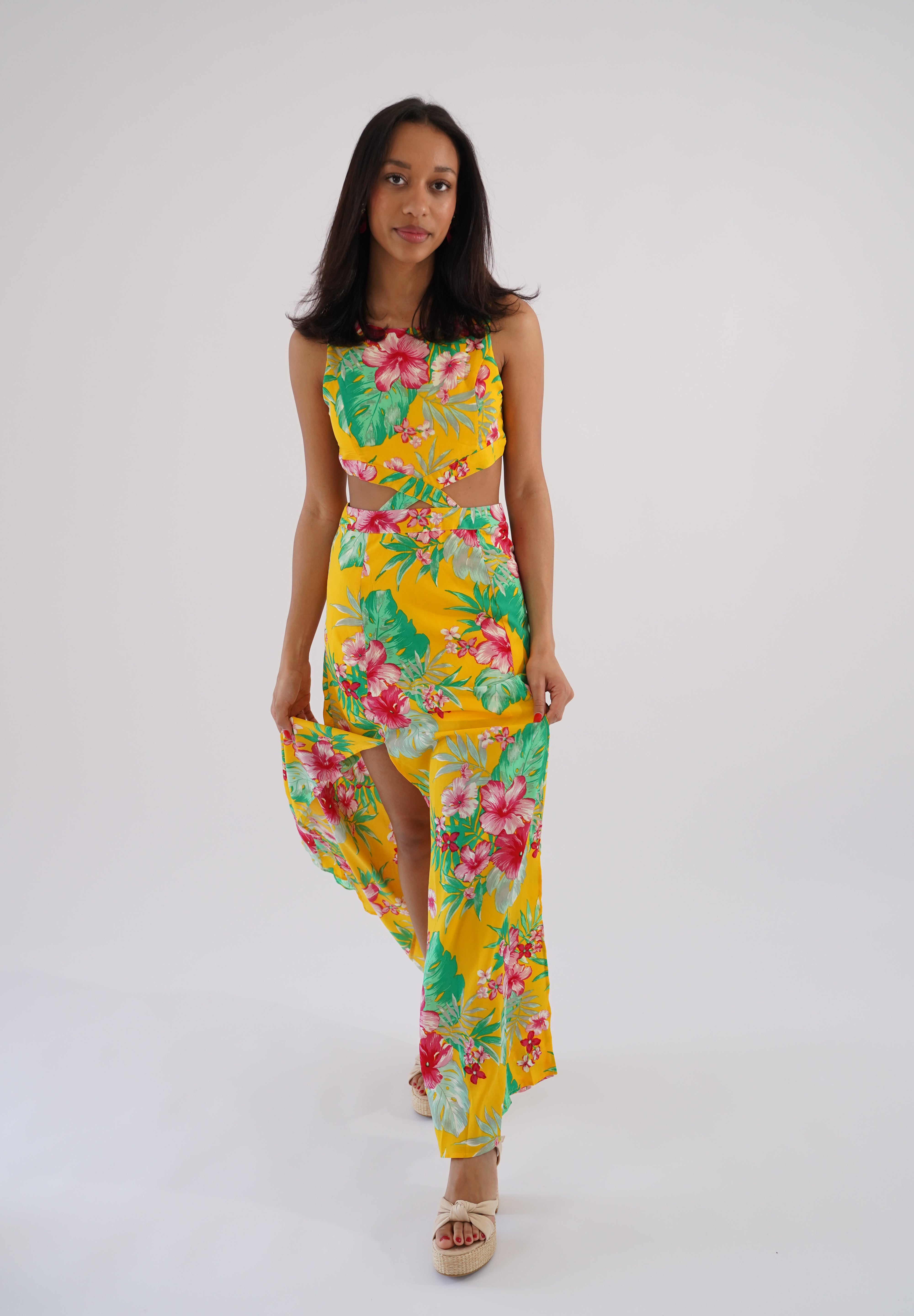 Alicante exotische print maxi-zonnejurk