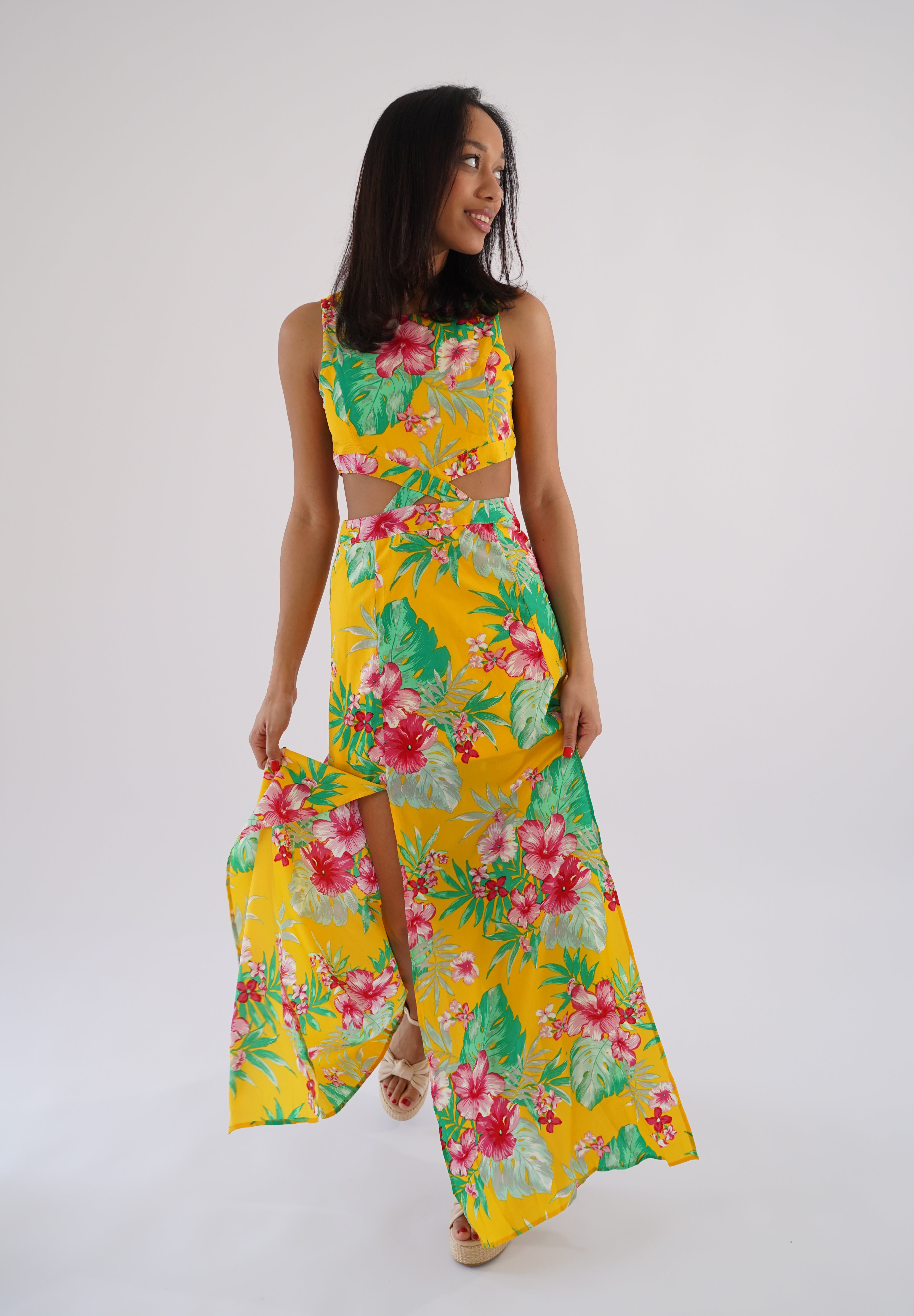 Alicante exotische print maxi-zonnejurk