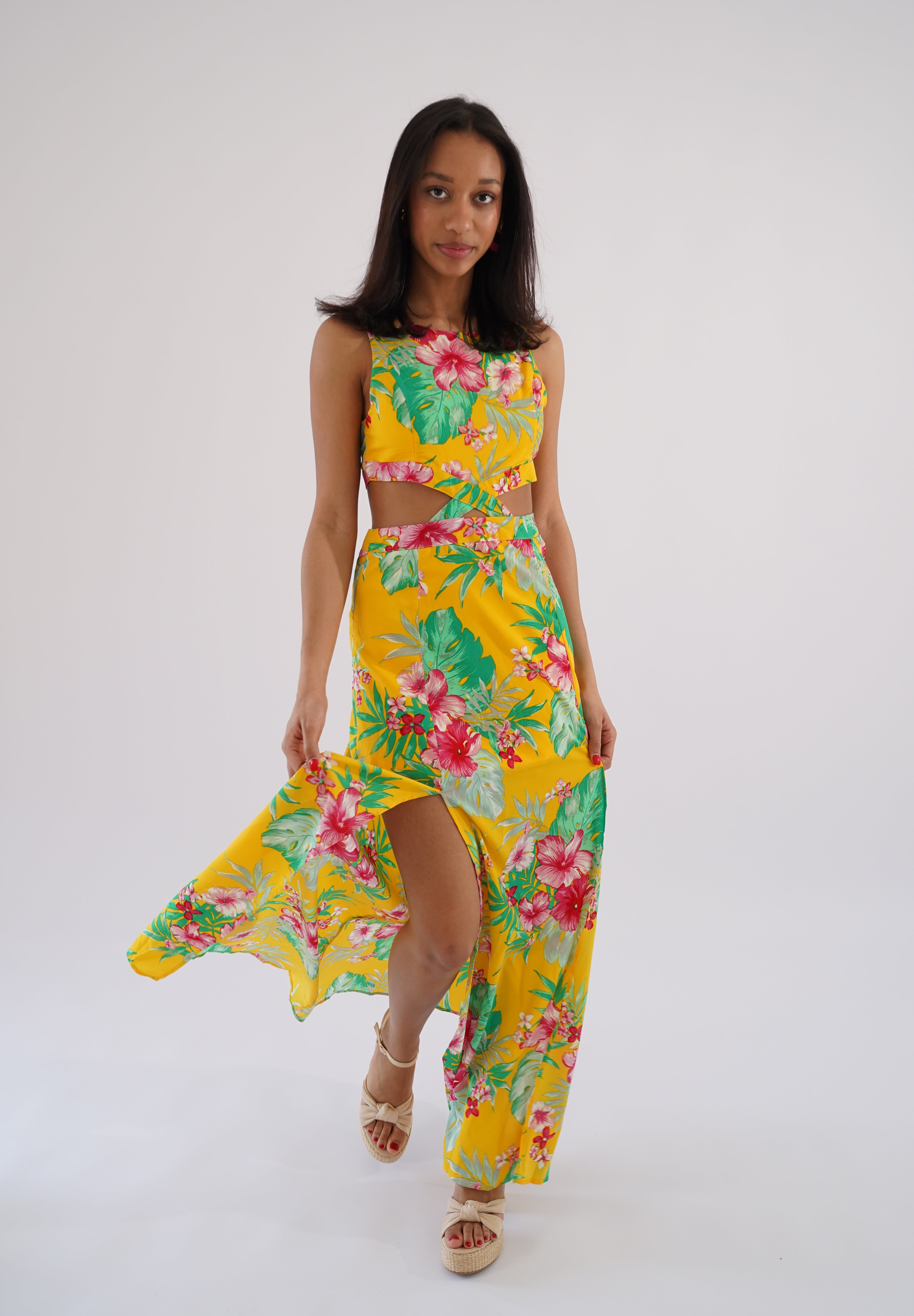 Alicante exotische print maxi-zonnejurk