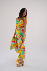 Alicante exotische print maxi-zonnejurk