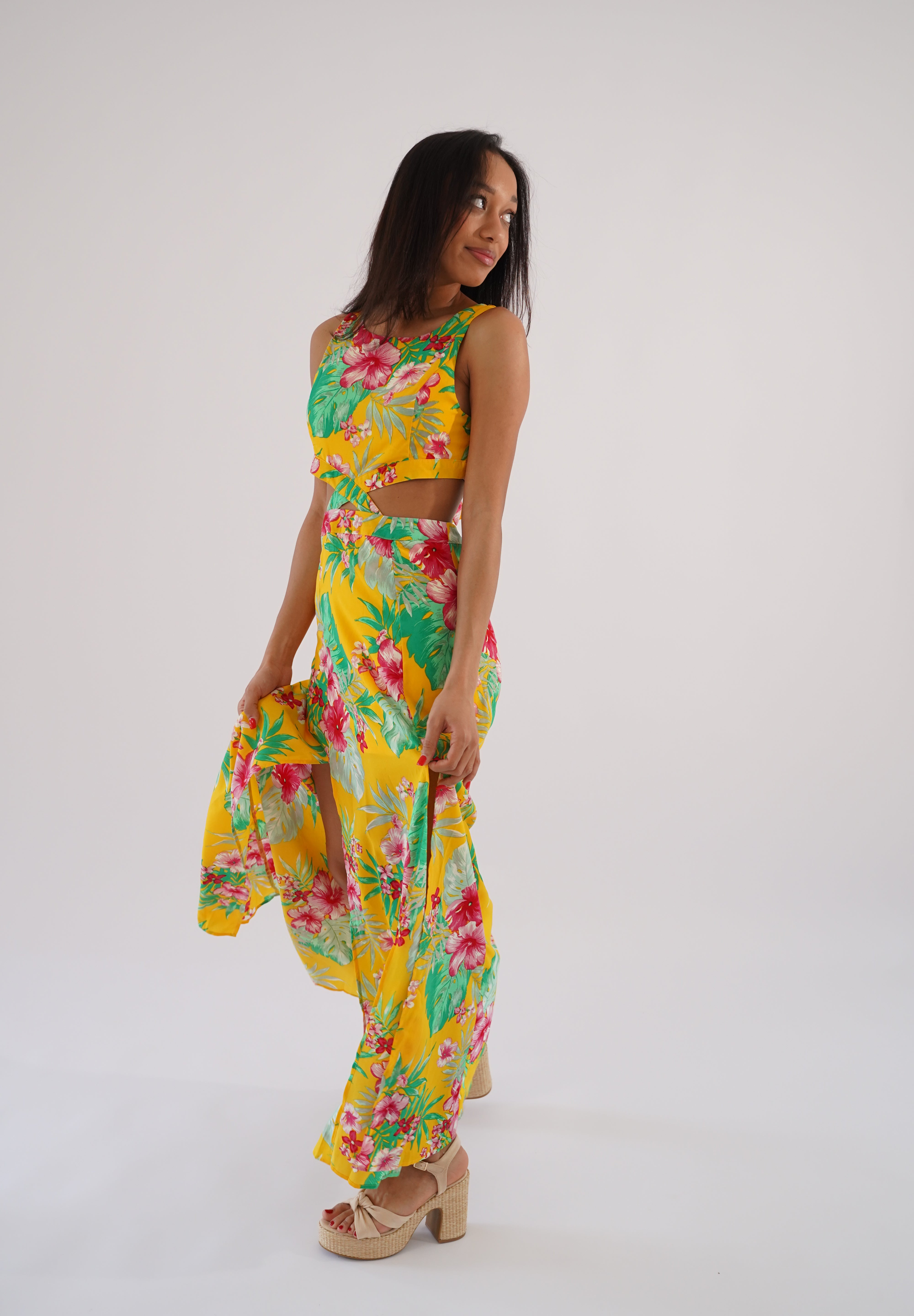 Alicante exotische print maxi-zonnejurk