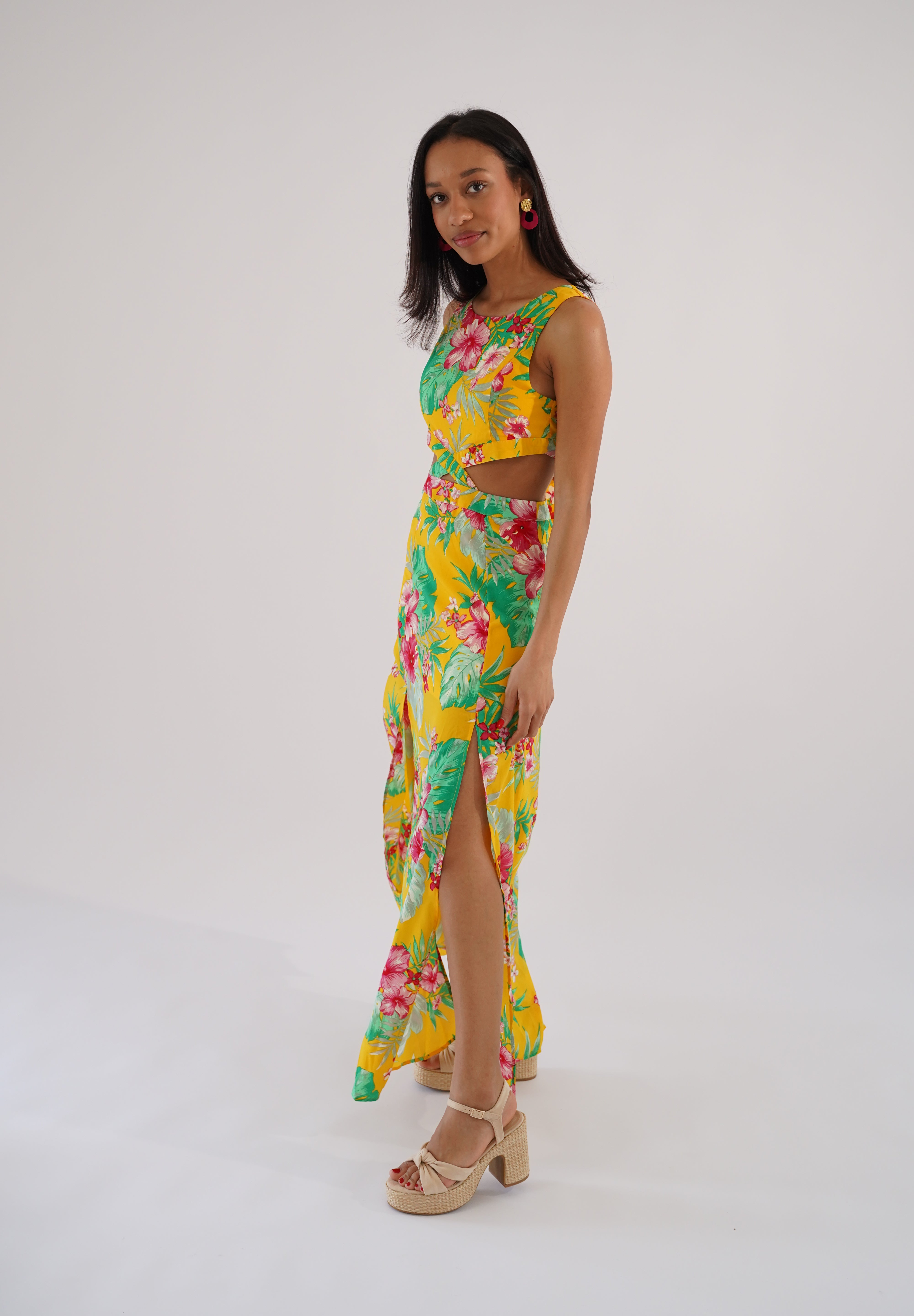 Alicante exotische print maxi-zonnejurk