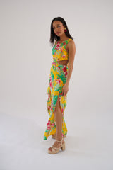 Alicante exotische print maxi-zonnejurk