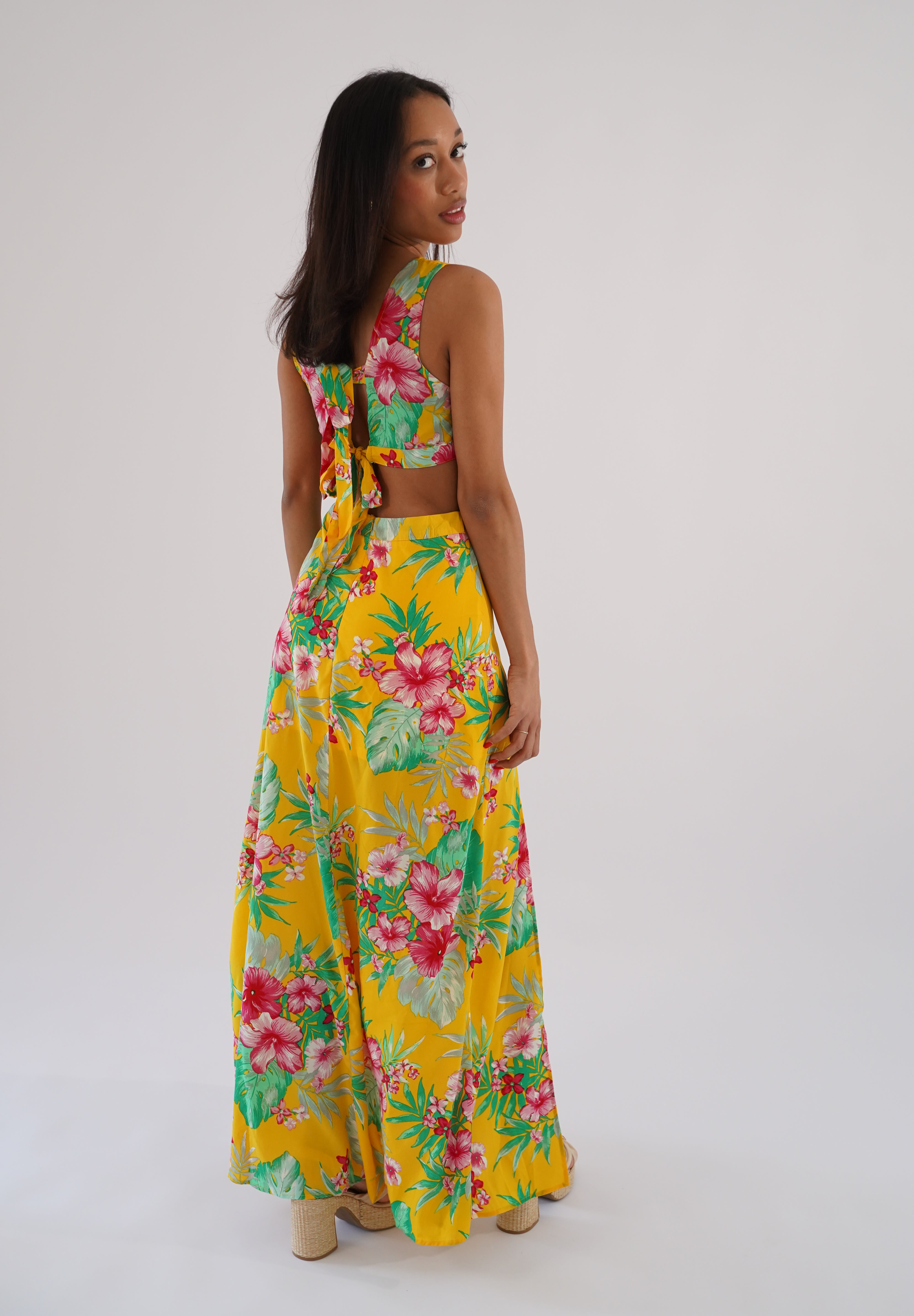 Alicante exotische print maxi-zonnejurk