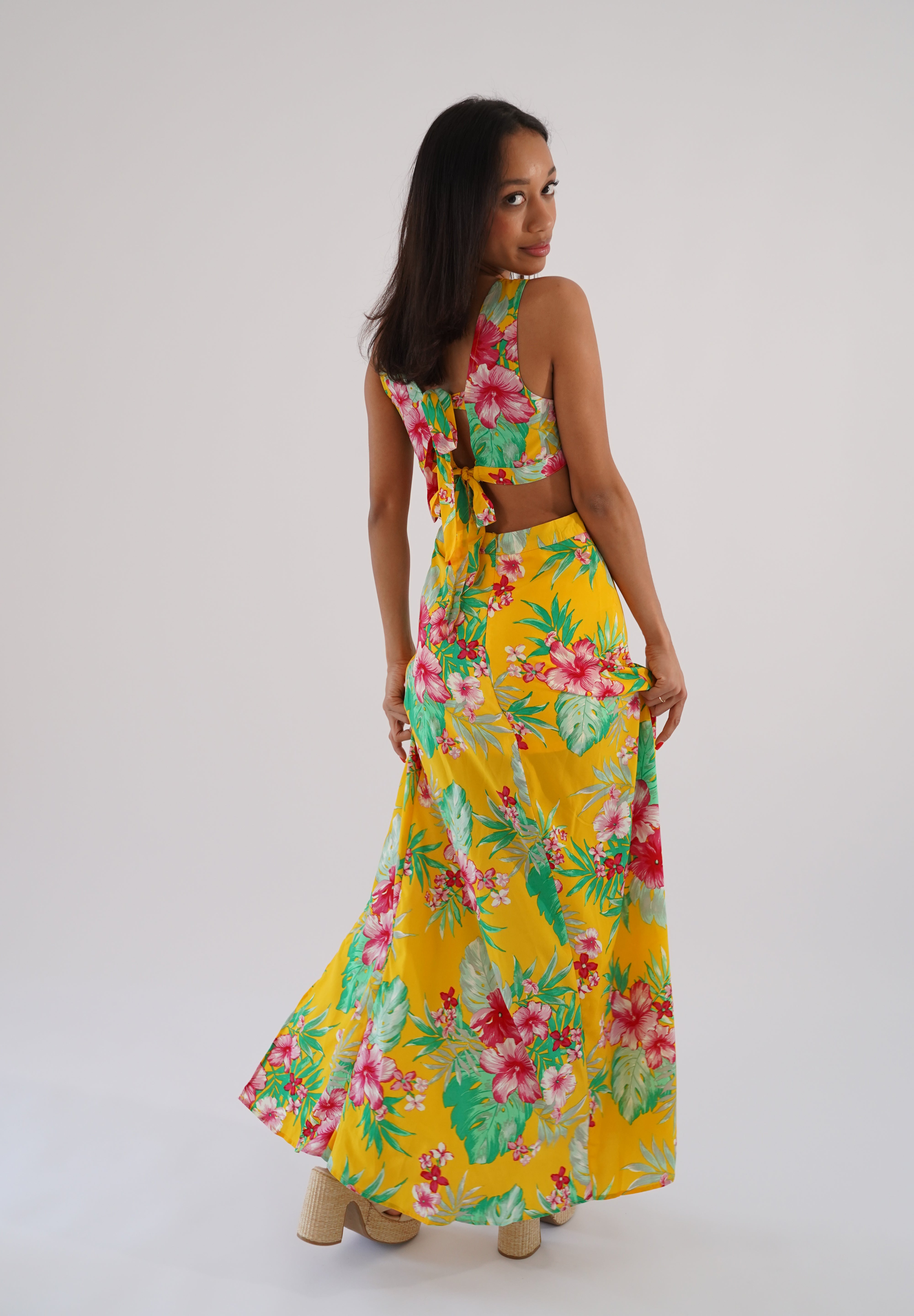 Alicante exotische print maxi-zonnejurk