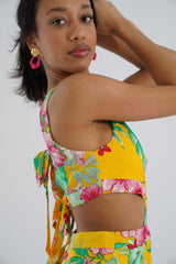 Alicante exotische print maxi-zonnejurk