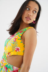 Alicante exotische print maxi-zonnejurk