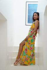 Alicante exotische print maxi-zonnejurk