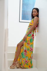 Alicante exotische print maxi-zonnejurk