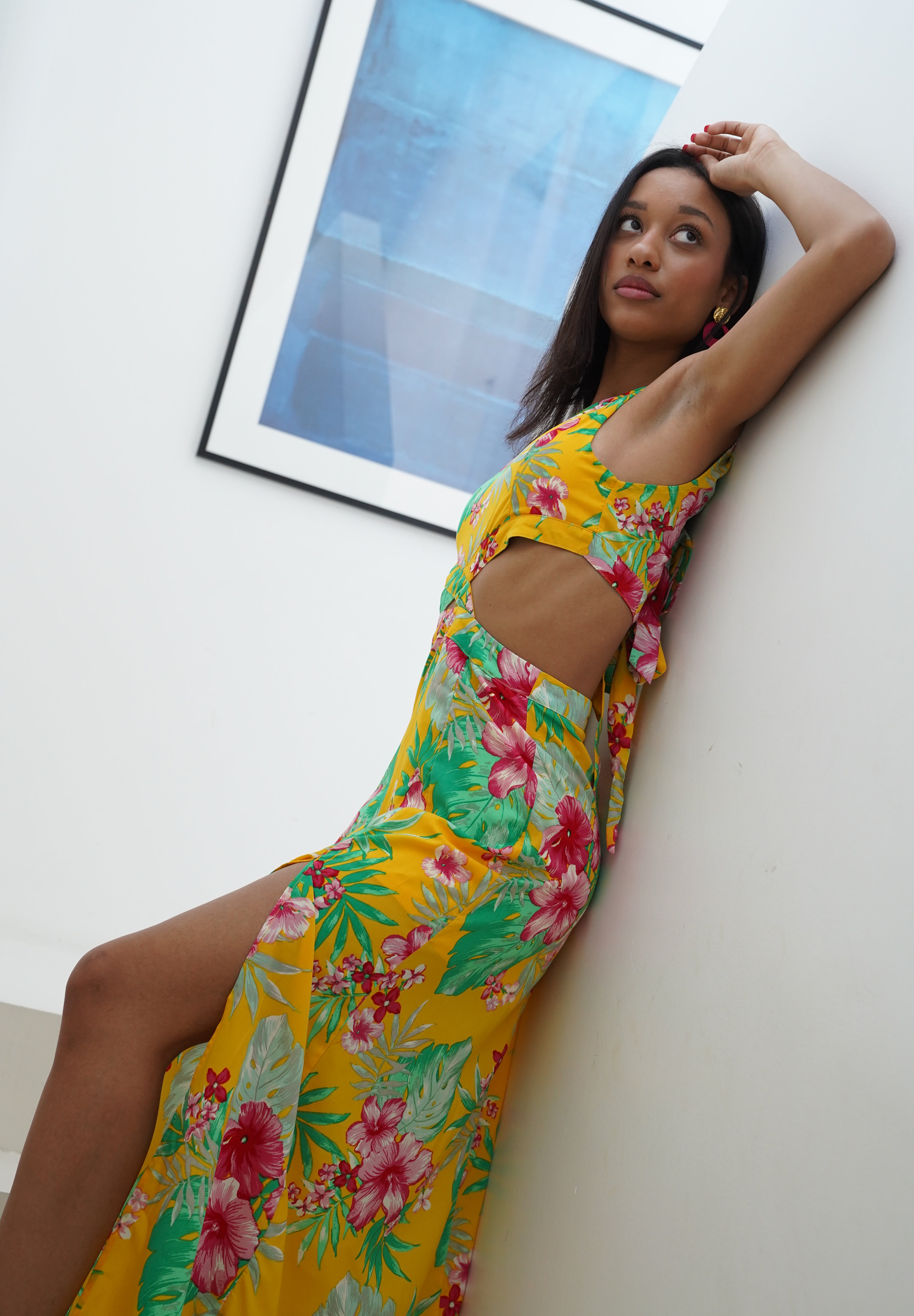 Alicante exotische print maxi-zonnejurk