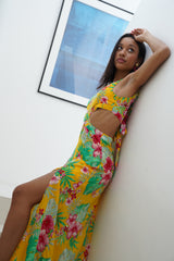 Alicante exotische print maxi-zonnejurk