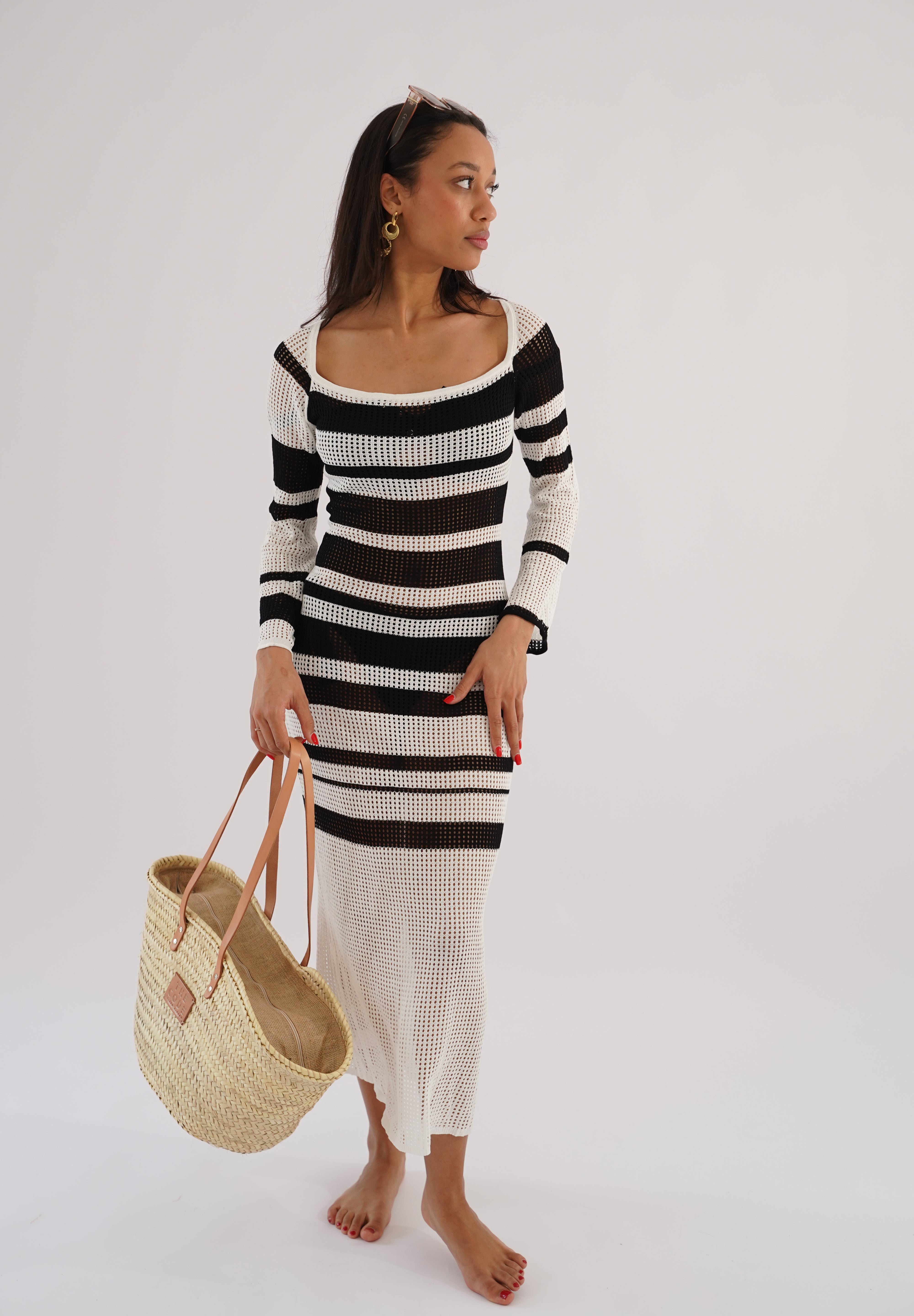 Acapulco Beach crochet striped maxi dress