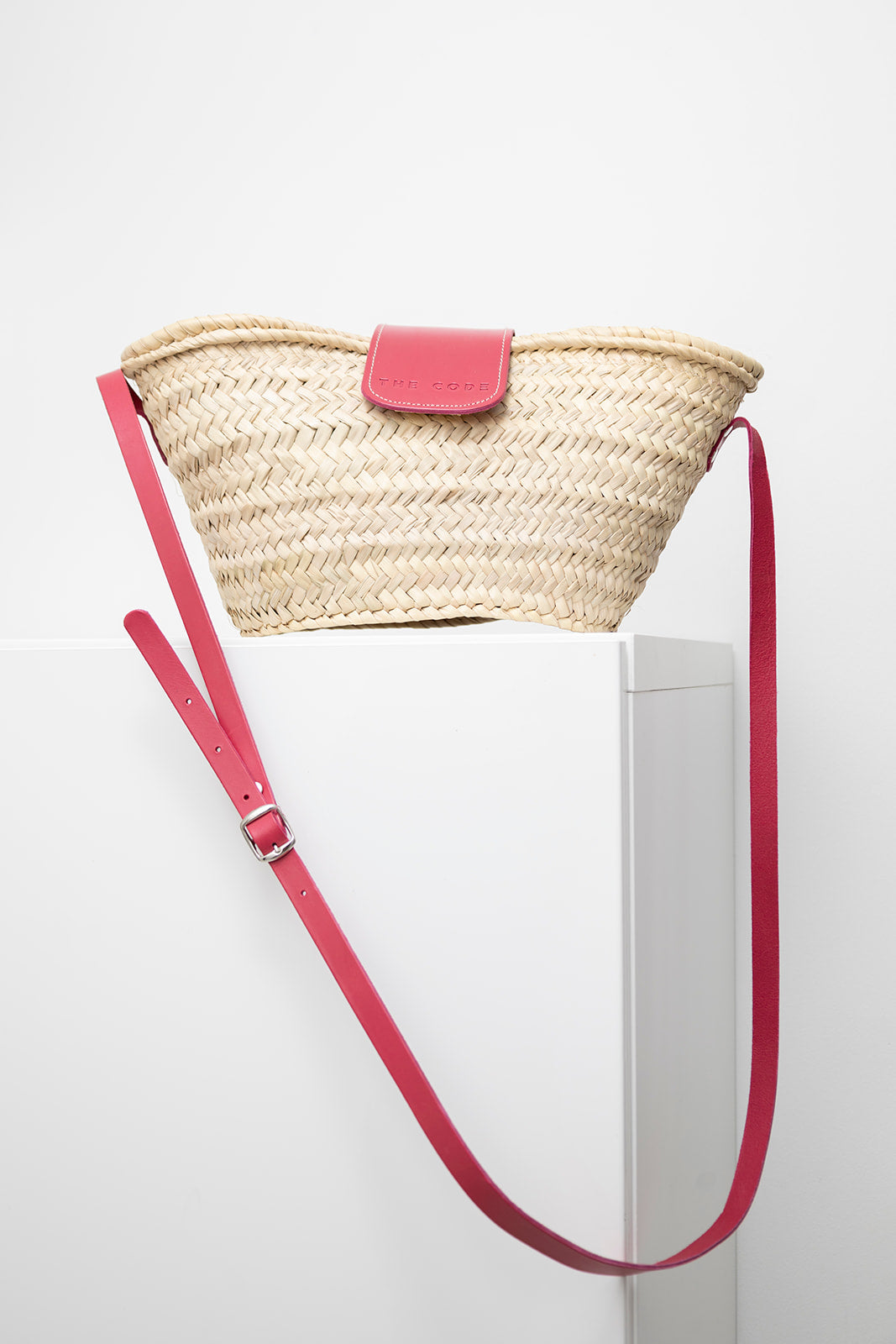 Raffia tote bag Pink