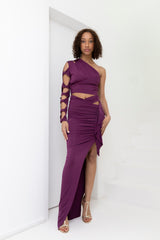 Alcantara maxi skirt set