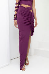 Alcantara maxi skirt set