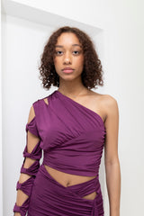 Alcantara maxi skirt set