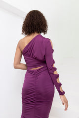 Alcantara maxi skirt set