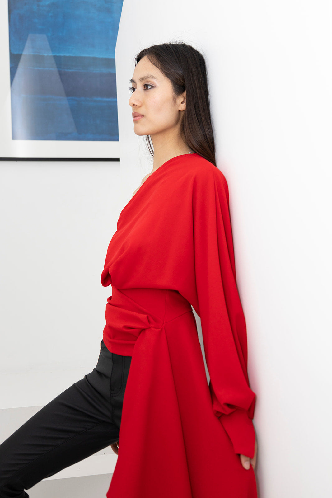 Thea asymmetrical drape top