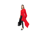 Thea asymmetrische gedrapeerde top